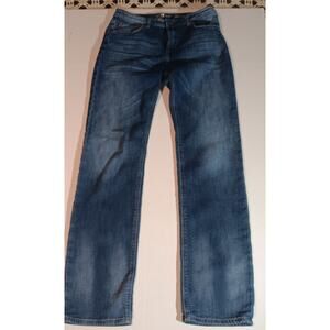 7 For All Mankind Size 16 “Slimmy” Straight Leg Jeans Medium-Wash Stretch Denim